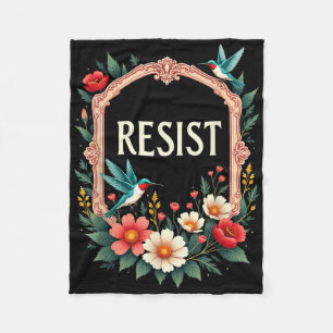 Floral Resist Trump Fleece Blanket