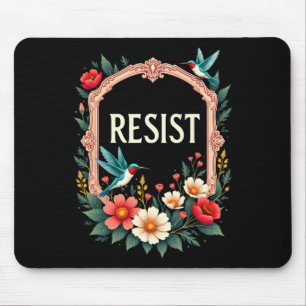Floral Resist Trump Funny Anti-trump 2025 Mouse Mat