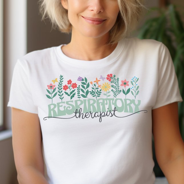 Floral Respiratory Therapist T-Shirt (Floral Respiratory Therapist Shirt)