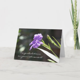 Floral Retirement Card,  Purple Bloom in Sunlight Card
