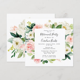 Floral Retirement Party Invitations, Square Invita Invitation