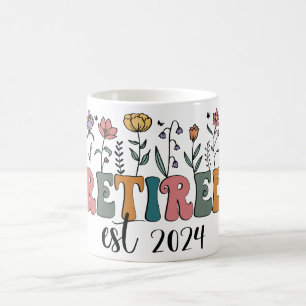 Floral Retirement Retired Est. 2024 Wildflowers Coffee Mug