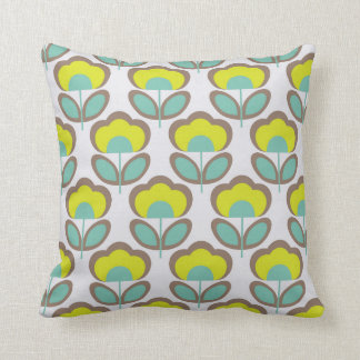 Floral Retro 70's Wallpaper Pattern Cushion