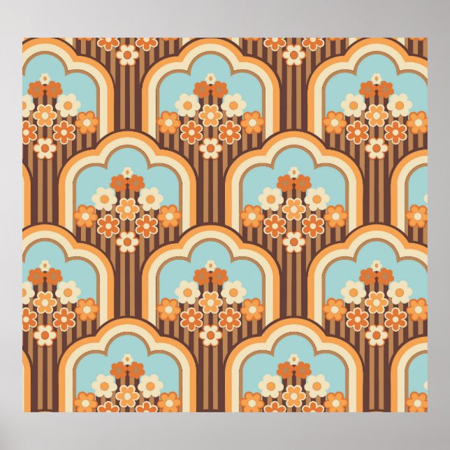 Floral Retro: 70s Wallpaper Revival Poster (Front)