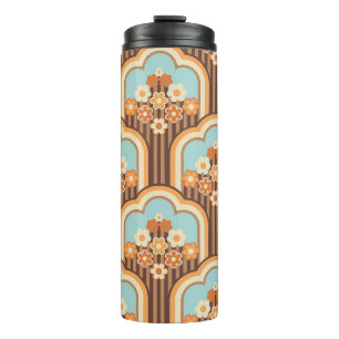 Floral Retro: 70s Wallpaper Revival Thermal Tumbler