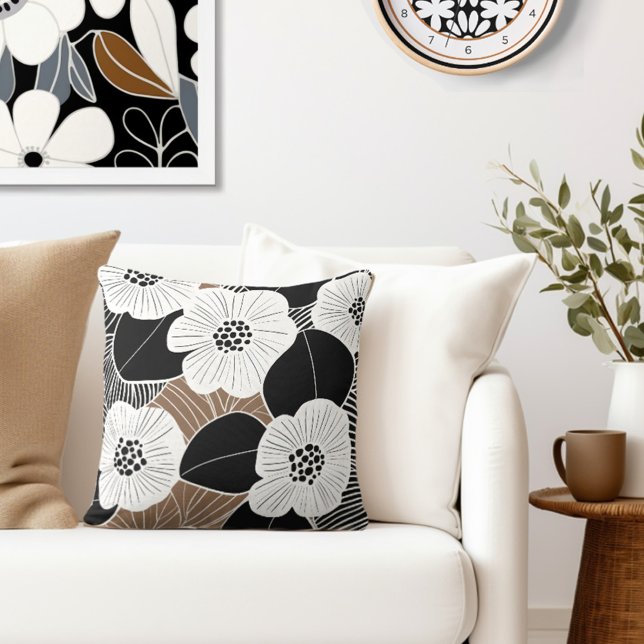 Floral Retro Cushion (Style with the perfect blend of retro floral & elegance to your living room.)