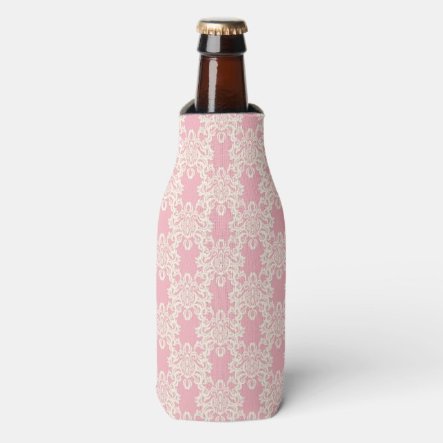 Floral retro damask bottle cooler (Bottle Front)
