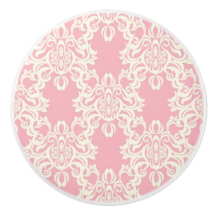 Floral retro damask ceramic knob