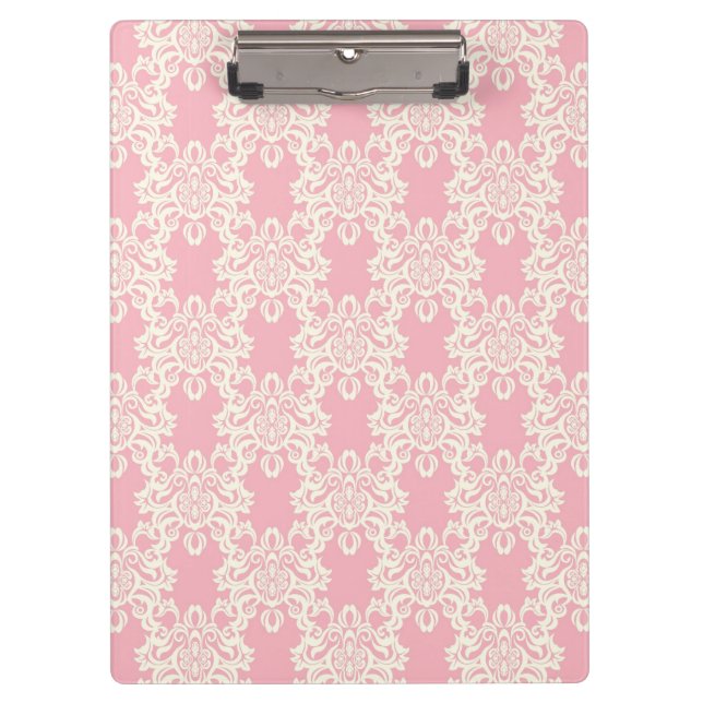 Floral retro damask clipboard (Front)