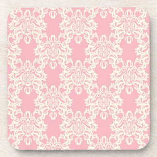 Floral retro damask coaster