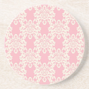 Floral retro damask coaster