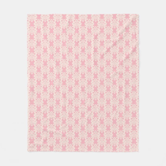 Floral retro damask fleece blanket (Front)