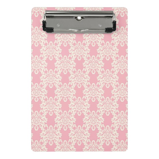 Floral retro damask mini clipboard (Front)