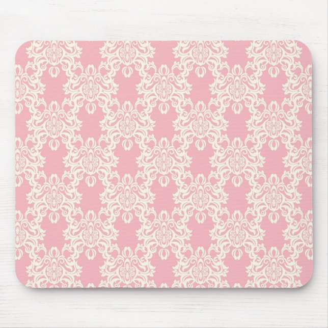 Floral retro damask mouse mat (Front)