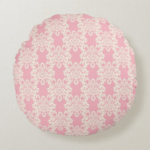 Floral retro damask round cushion