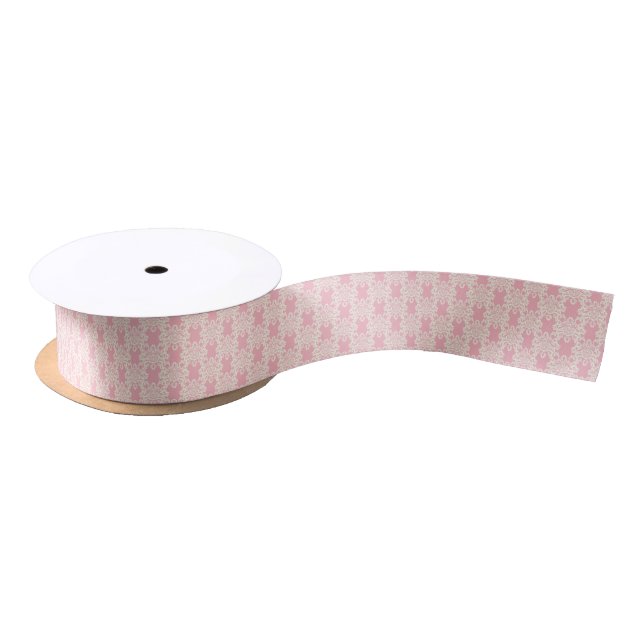 Floral retro damask satin ribbon (Spool)