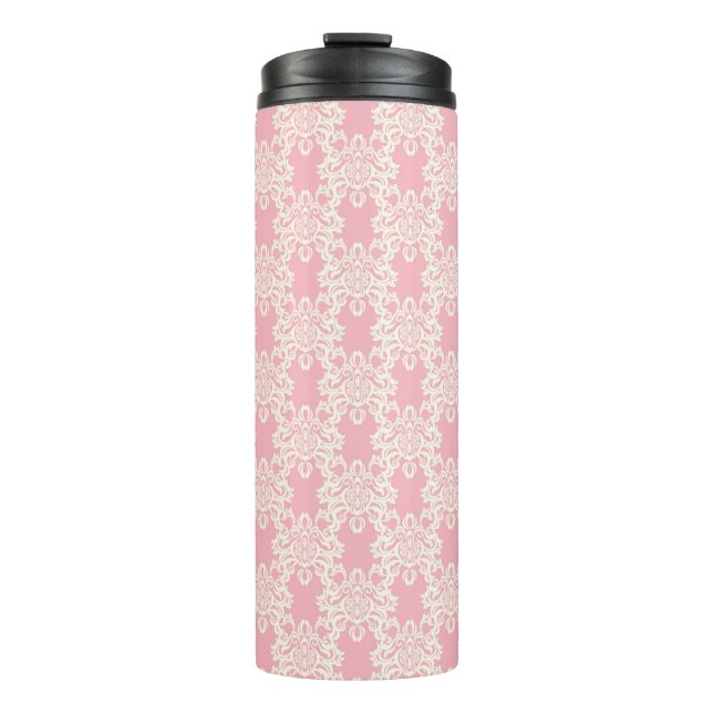 Floral retro damask thermal tumbler (Front)