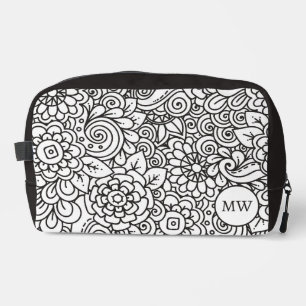 Floral Retro Doodle Dopp Kit
