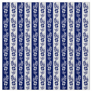 Floral retro navy pattern fabric