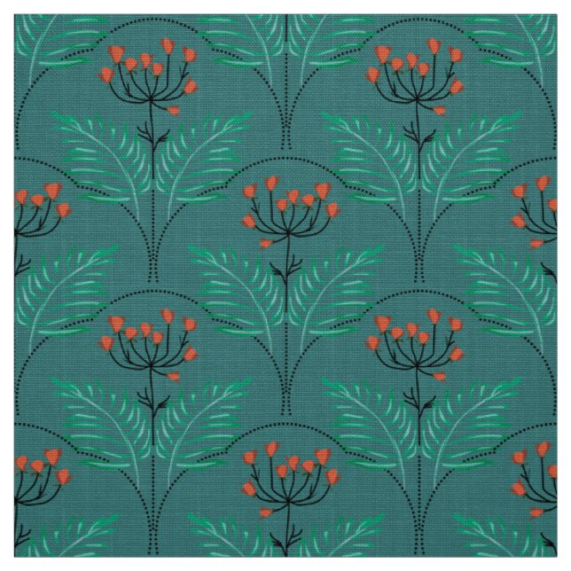 Floral retro pattern in art deco style. fabric (Swatch)