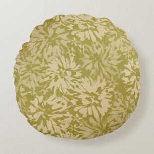 Floral retro pattern in boho style. round cushion