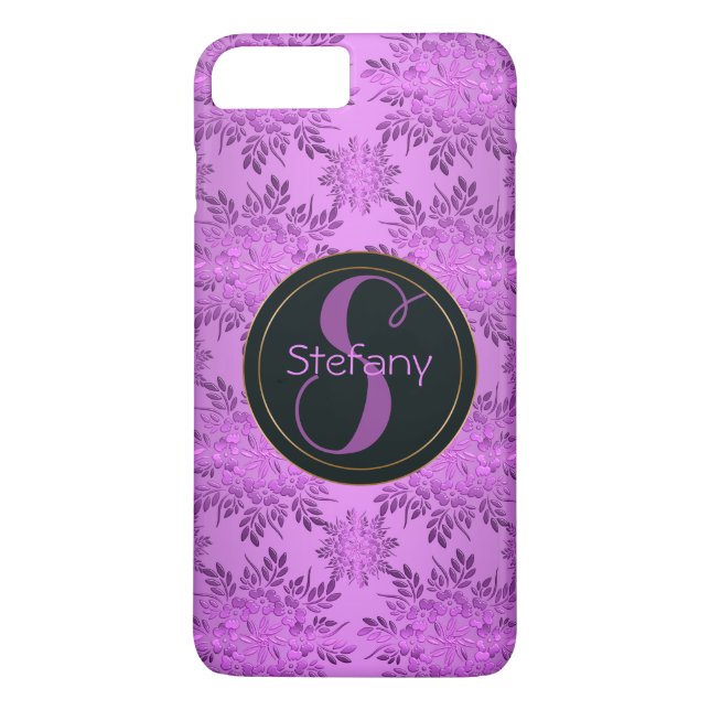 floral retro pattern.monogram. Case-Mate iPhone case (Back)