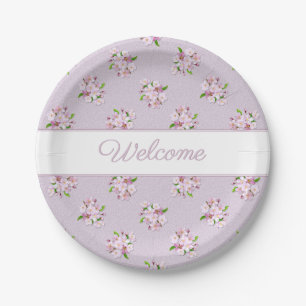 Floral Retro Pattern Paper Plate