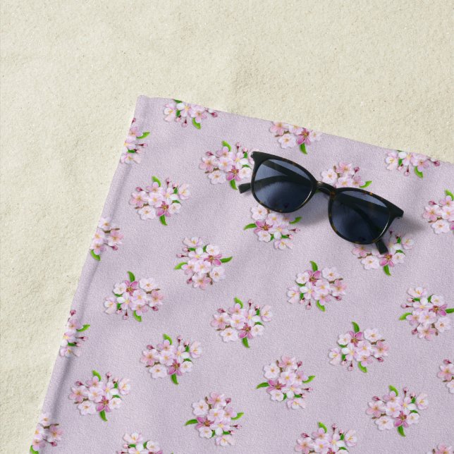 Floral retro spring  pattern. beach towel (In Situ)