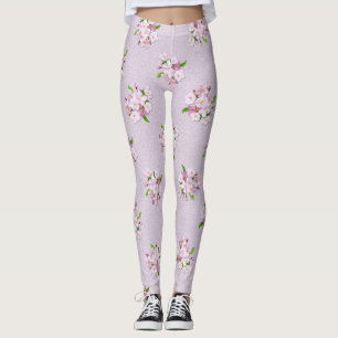 Floral retro spring  pattern. leggings