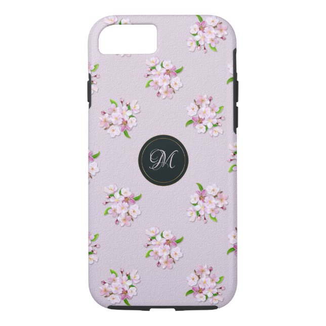Floral retro spring  pattern. Monogram. Case-Mate iPhone Case (Back)