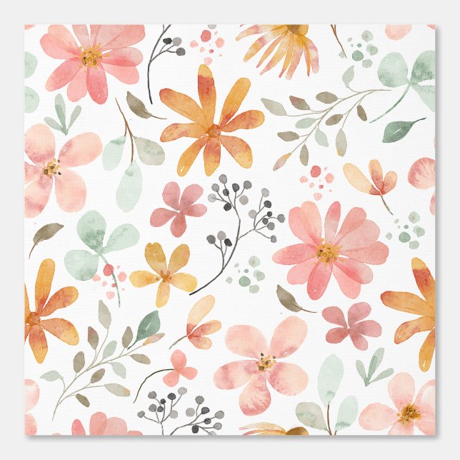 FLORAL RETRO VINTAGE WALLPAPER (Front)