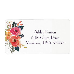 Floral return address label