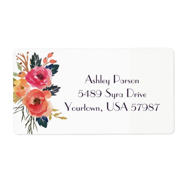 Floral return address label (Front)