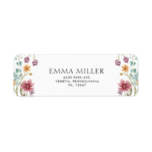Floral Return Address Label