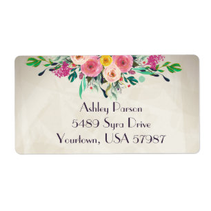 Floral return address label