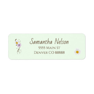 Floral Return Address Label