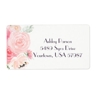 Floral return address label