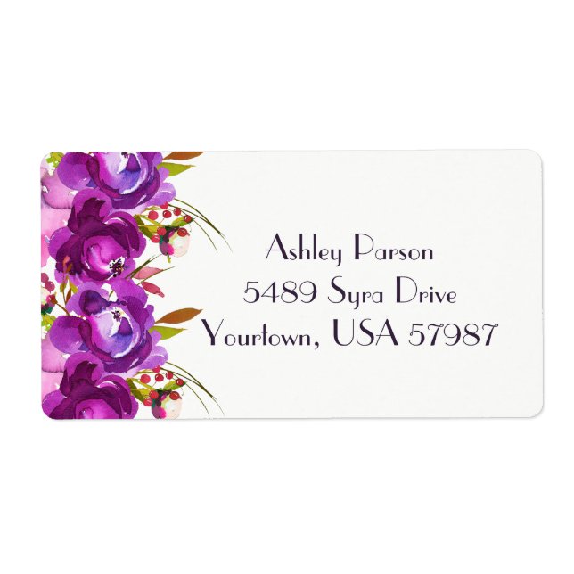 Floral return address label (Front)