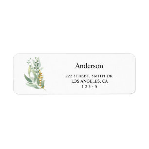 Floral Return Address Labels
