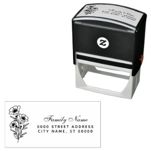 Floral Return Address Self-inking Stamp