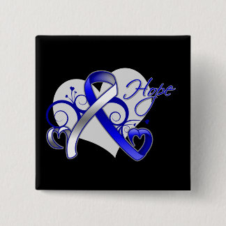 Floral Ribbon Hope - ALS Disease 15 Cm Square Badge