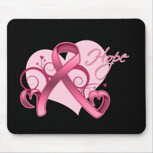 Floral Ribbon Hope - Breast Cancer Mouse Mat