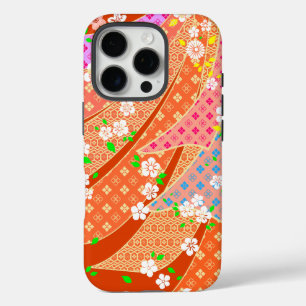 Floral Ribbon Kimono Pattern iPhone 16 Pro Case