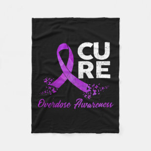 Floral Ribbon Overdose Awareness Costume Warrior G Fleece Blanket