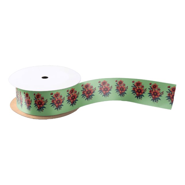Floral Ribbon Satin Ribbon (Spool)