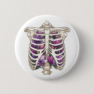 Floral Ribs 6 Cm Round Badge