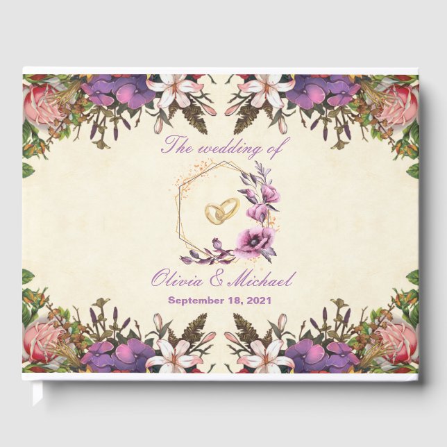 Floral-rings Guest Book (Front)