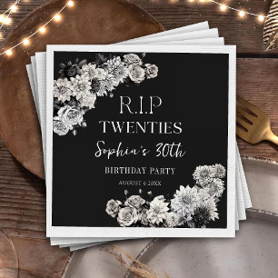 Floral Rip 20s 30th Birthday Party Napkins
