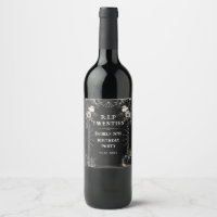 Floral Rip 20s 30th Birthday Party Wine Label