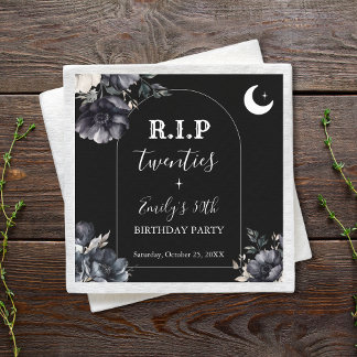 Floral RIP Twenties 30th Birthday Paper Napkin